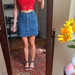 EUC Zara button up denim skirt
